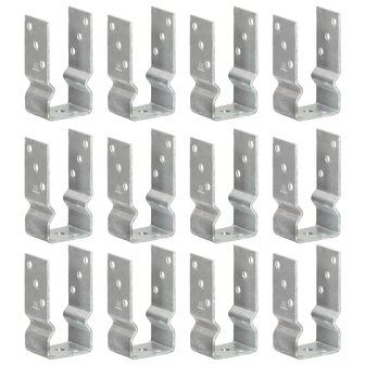 Grondankers 12 st 7x6x15 cm gegalvaniseerd staal zilverkleurig 1