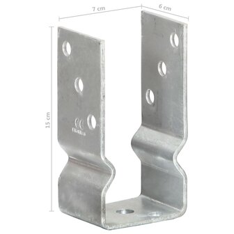 Grondankers 12 st 7x6x15 cm gegalvaniseerd staal zilverkleurig 8