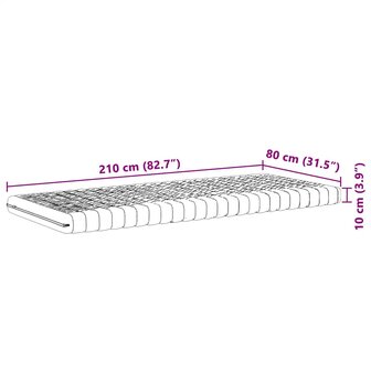 Schuimmatras 7 zones hardheid 20 ILD 80x210 cm wit 9