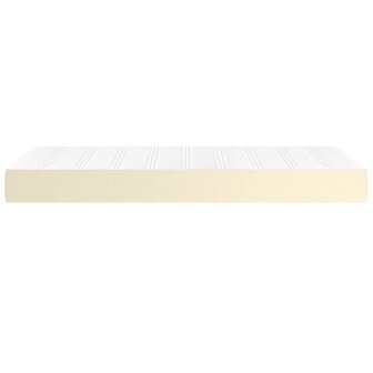 Pocketveringmatras medium 90x190x20 cm kunstleer cr&amp;egrave;mekleurig 4
