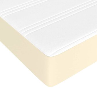 Pocketveringmatras medium 90x190x20 cm kunstleer cr&amp;egrave;mekleurig 5