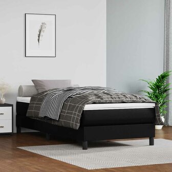 Pocketveringmatras voor kinderen medium 80x160 cm kunstleer zwart 1