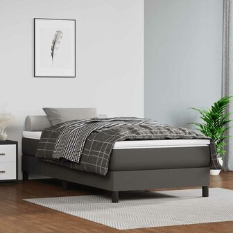 Pocketveringmatras voor kinderen medium 80x160 cm kunstleer grijs 1