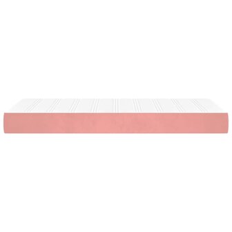 Pocketveringmatras medium 90x210x20 cm fluweel roze 4