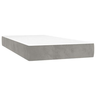 Pocketveringmatras medium 80x220x20 cm fluweel lichtgrijs 2