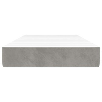 Pocketveringmatras medium 80x220x20 cm fluweel lichtgrijs 3