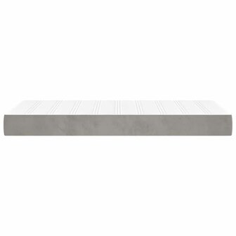 Pocketveringmatras medium 80x220x20 cm fluweel lichtgrijs 4