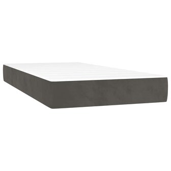 Pocketveringmatras medium 80x220x20 cm fluweel donkergrijs 2
