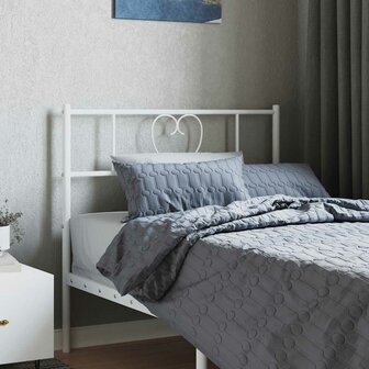 Vervangend hoofdbord 75 cm metaal wit 1