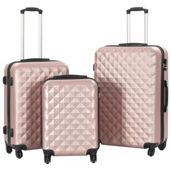 3-delige Harde kofferset ABS ros&amp;eacute;goud 1