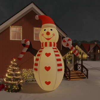 Sneeuwpop opblaasbaar met LED&amp;apos;s 630 cm 1