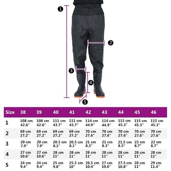 Waadpak met laarzen maat 42 zwart 7