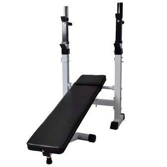 Trainingsbank met gewichtenrek en halterset 90 kg 5