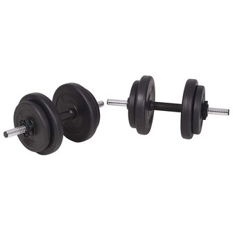 Trainingsbank met gewichtenrek en halterset 90 kg 9