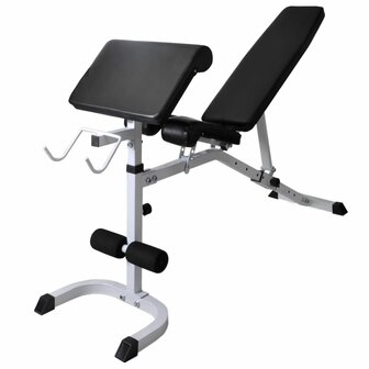 Trainingsbank met gewichtenrek en halterset 90 kg 5