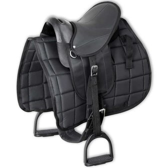Ponyzadel set 10&amp;quot; zwart 1