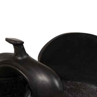 Western zadel, hoofdstel en borstriem 13&amp;quot; echt leer zwart 7