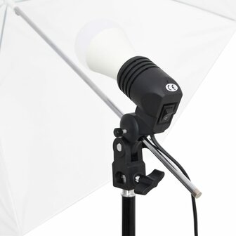Fotostudioset met verlichtingsset, achtergrond en reflector 8