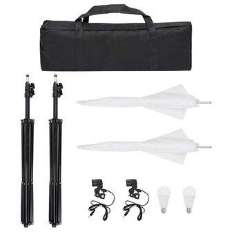 Fotostudioset met verlichtingsset en achtergrond 7