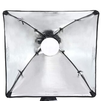 Fotostudioset met verlichtingsset, achtergrond en reflector 8