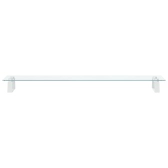 Monitorstandaard 100x20x8 cm gehard glas en metaal wit 4