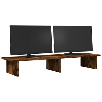 Monitorstandaard 100x27x15 cm bewerkt hout gerookt eikenkleurig 3