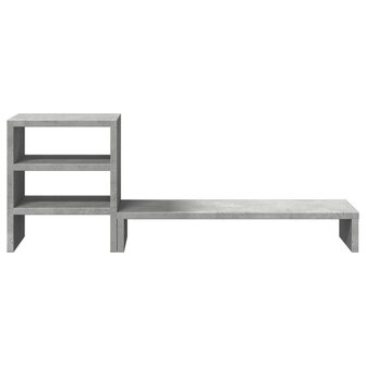 Monitorstandaard met bureau-organizer bewerkt hout betongrijs 4