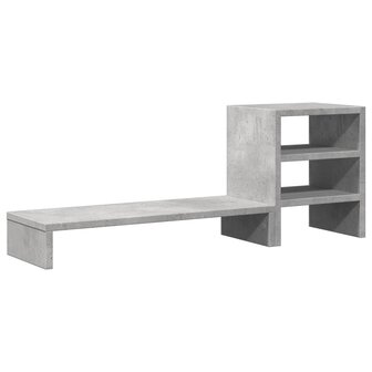 Monitorstandaard met bureau-organizer bewerkt hout betongrijs 6
