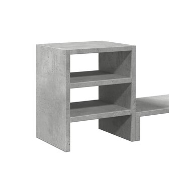 Monitorstandaard met bureau-organizer bewerkt hout betongrijs 7