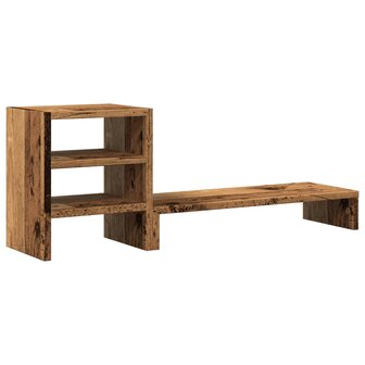 Monitorstandaard met bureau-organizer hout oud houtkleurig 2