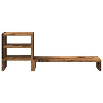 Monitorstandaard met bureau-organizer hout oud houtkleurig 4