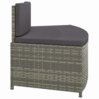 Spa-bankjes met kussens 2 st poly rattan grijs 6