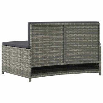 Spa-bankjes met kussens 2 st poly rattan grijs 7