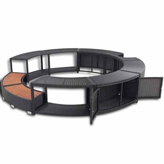 Hottub-ombouw poly rattan zwart 6
