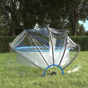 Zwembadoverkapping rond 406x203 cm PVC 1