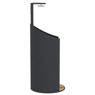 Buitendouche 100x100x241,5 cm poly rattan en acaciahout zwart 6
