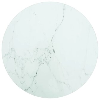 Tafelblad &amp;Oslash;30x0,8 cm gehard glas met marmerontwerp wit 1