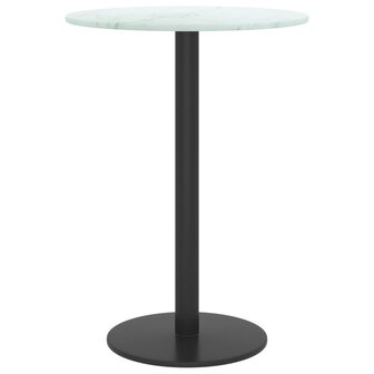 Tafelblad &amp;Oslash;30x0,8 cm gehard glas met marmerontwerp wit 3