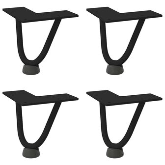 Tafelpoten voor Salontafel 4 st 10 cm massief staal zwart 2