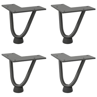Tafelpoten voor Salontafel 4 st 10 cm massief staal antracietkleurig 2