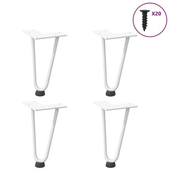 Tafelpoten voor Salontafel 4 st 20 cm massief staal wit 1