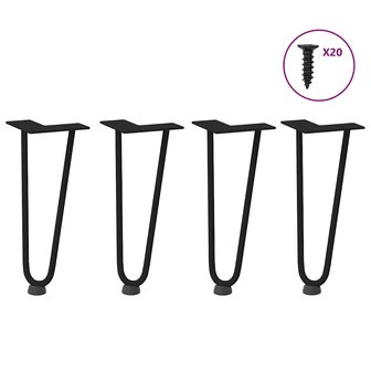 Tafelpoten voor Salontafel 4 st 30 cm massief staal zwart 1