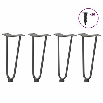 Tafelpoten voor Salontafel 4 st 30 cm massief staal antracietkleurig 1