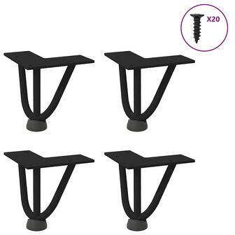 Tafelpoten voor Salontafel 4 st 10 cm massief staal zwart 1