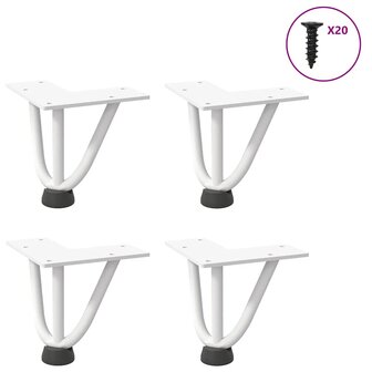 Tafelpoten voor Salontafel 4 st 10 cm massief staal wit 1