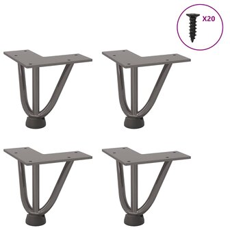 Tafelpoten voor Salontafel 4 st 10 cm massief staal naturel 1