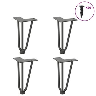 Tafelpoten voor Salontafel 4 st 20 cm massief staal antracietkleurig 1
