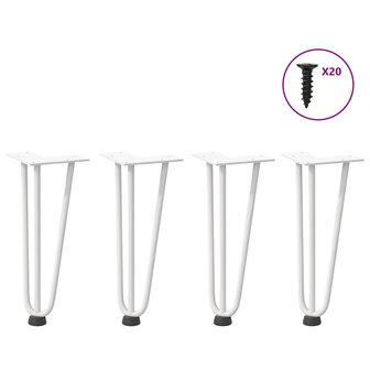 Tafelpoten voor Salontafel 4 st 30 cm massief staal wit 1