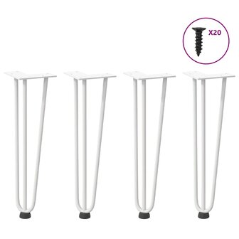 Tafelpoten voor Salontafel 4 st 42 cm massief staal wit 1