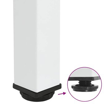 Salontafelpoten 4 st 30-32 cm staal wit 9